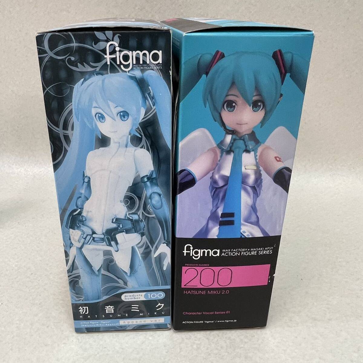 L6010★中古未使用品★美品★figma 初音ミク 200 初音ミク2.0 、初音ミク100 Append ver. マックスファクトリー フィギュア 2個セットの画像9