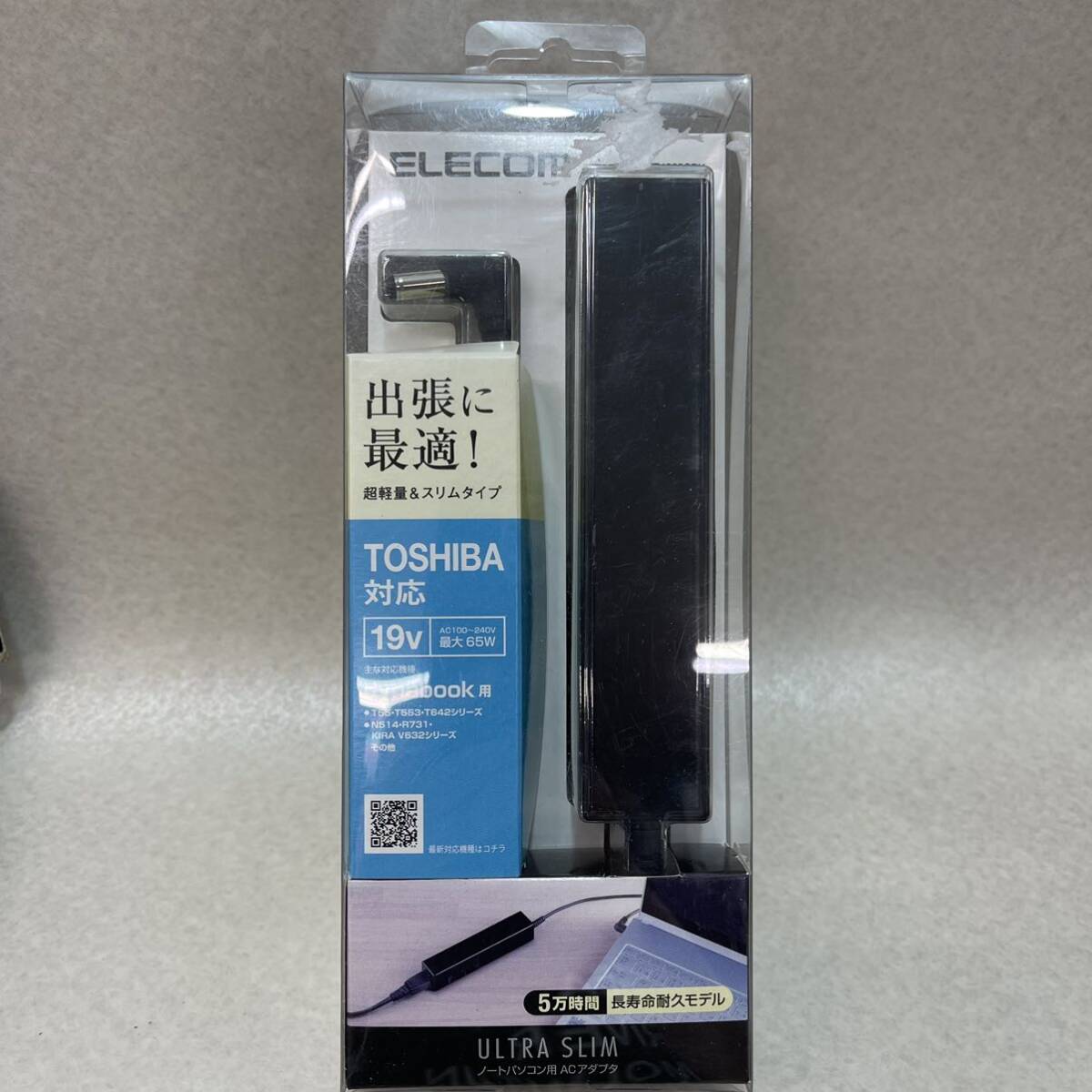 K3057* б/у не использовался товар * ELECOM Elecom ддя ноутбука AC адаптер Ultra тонкий Toshiba Dynabook соответствует ACDC-TB1965CBK