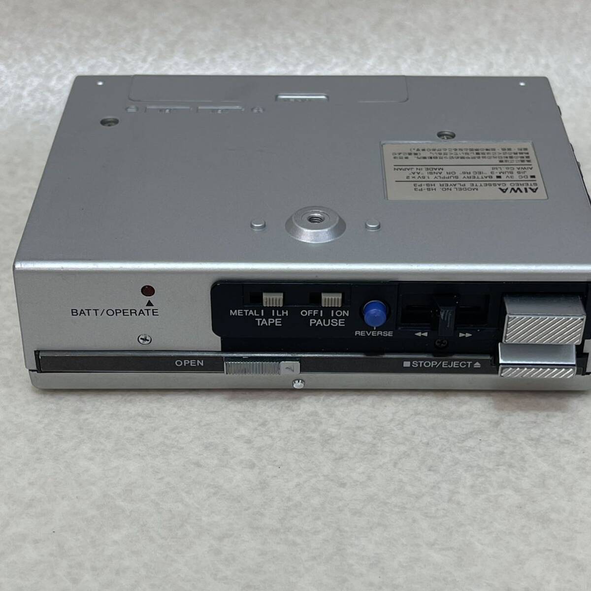 J2123★中古品★ジャンク品★通電のみ確認済み AIWA Cassetteboy HS-P3 本体 アイワ カセットボーイ の画像5