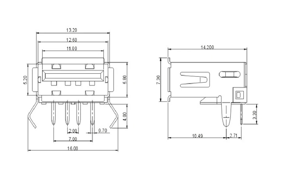 ☆☆　USBコネクター 基板取り付け Type A メス ☆☆_画像3