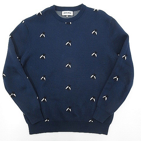 【美品】ファッキンオーサム シュプリーム ニット・セーター ネイビー メンズMサイズ FUCKING AWESOME Flies Knitted Sweater■L21399AWS20_画像1