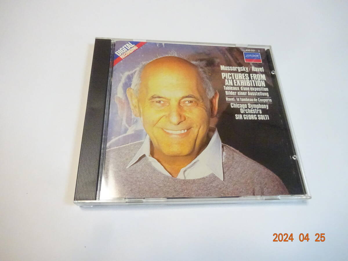 CD MUSSORGSKY: PICTURES FROM AN EXHIBITION/RAVEL: LE TOMBEAU 他/SOLTI 西ドイツ盤 400 051-2 ショルティの画像1