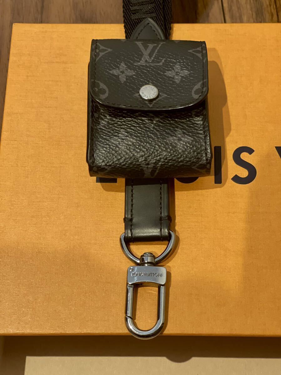 希少 国内ルイヴィトン購入 LOUISVUITTON ルイヴィトン モノグラムエクリプス AirPods エアポッドケースランヤード イタリア製の画像3