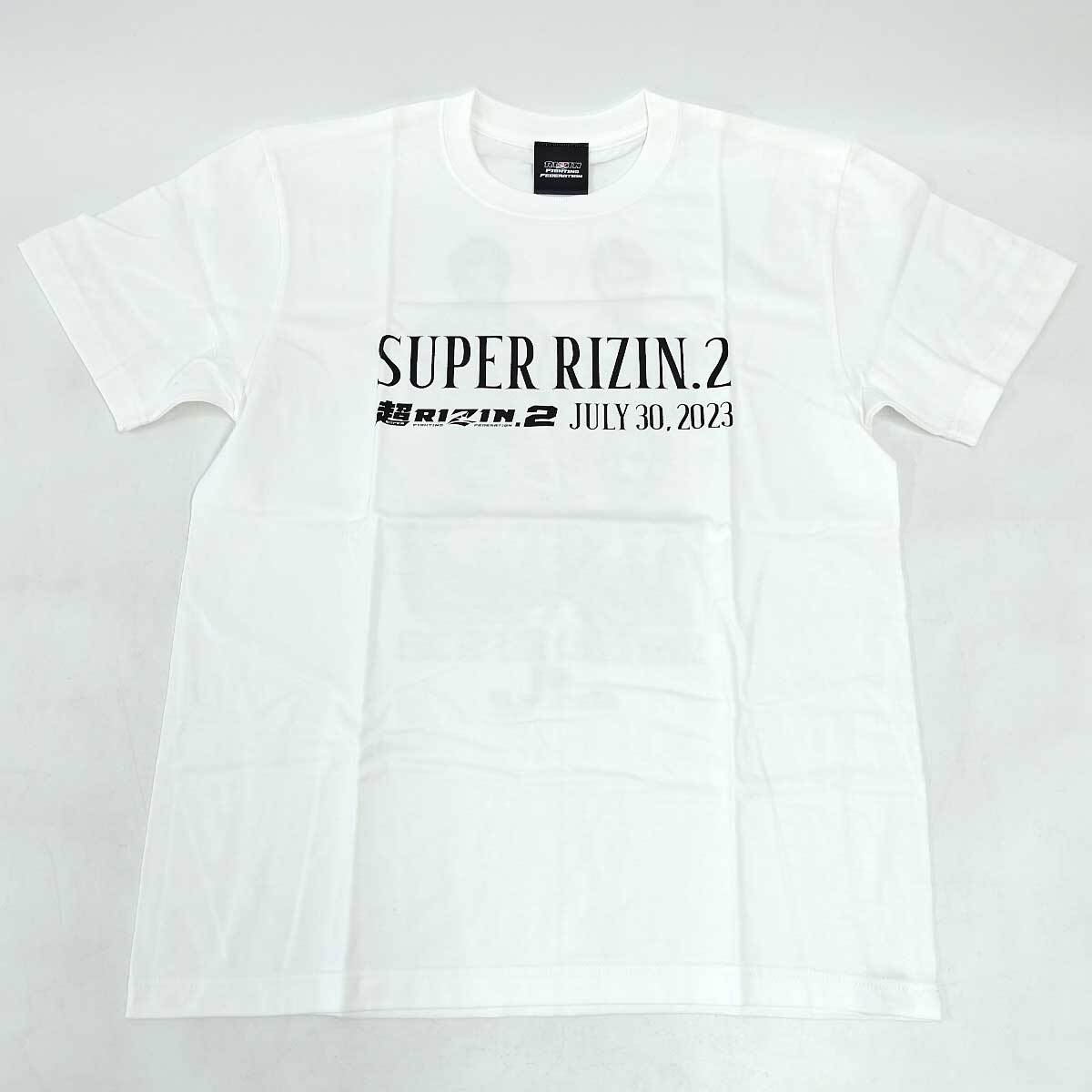 【中古・未使用品】超 RIZIN ライジン 2 ダブルタイトルマッチ Tシャツ L ホワイト メンズ 格闘技_画像1