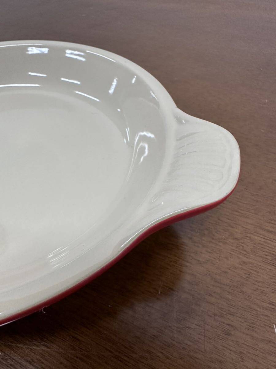 KCK244 ル・クルーゼ LE CREUSET グラタン皿 陶器 洋食器 食器 カレー皿 ３枚セット 赤の画像7