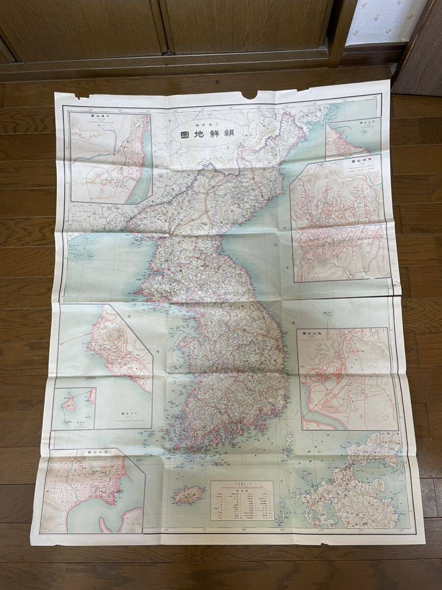 古地図 朝鮮地図 時代不明 傷みありの画像1