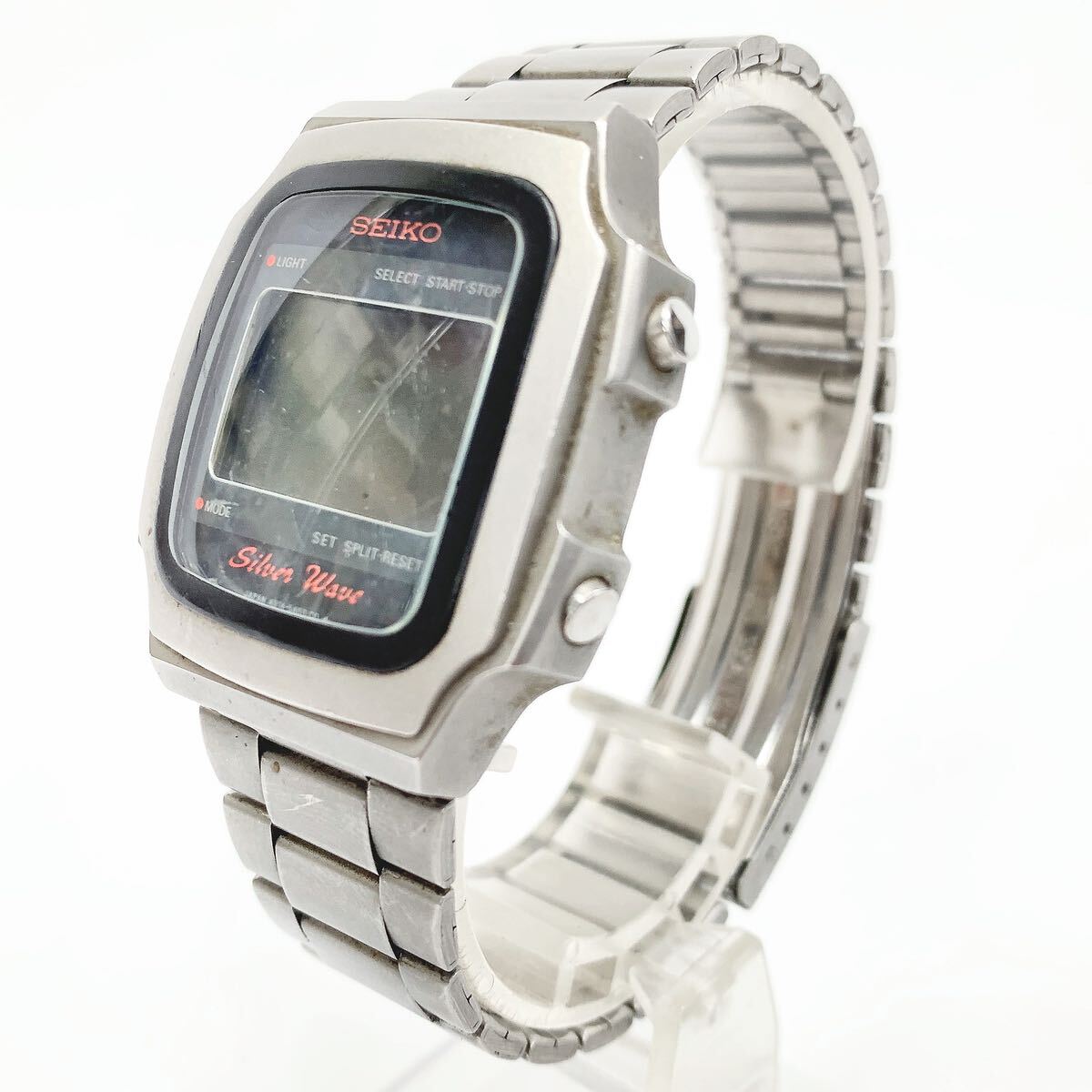 SEIKO セイコー Silver Wave A914-5A50 メンズ腕時計 デジタル スクエア クオーツ シルバー系 希少 ヴィンテージ R阿0403☆の画像2