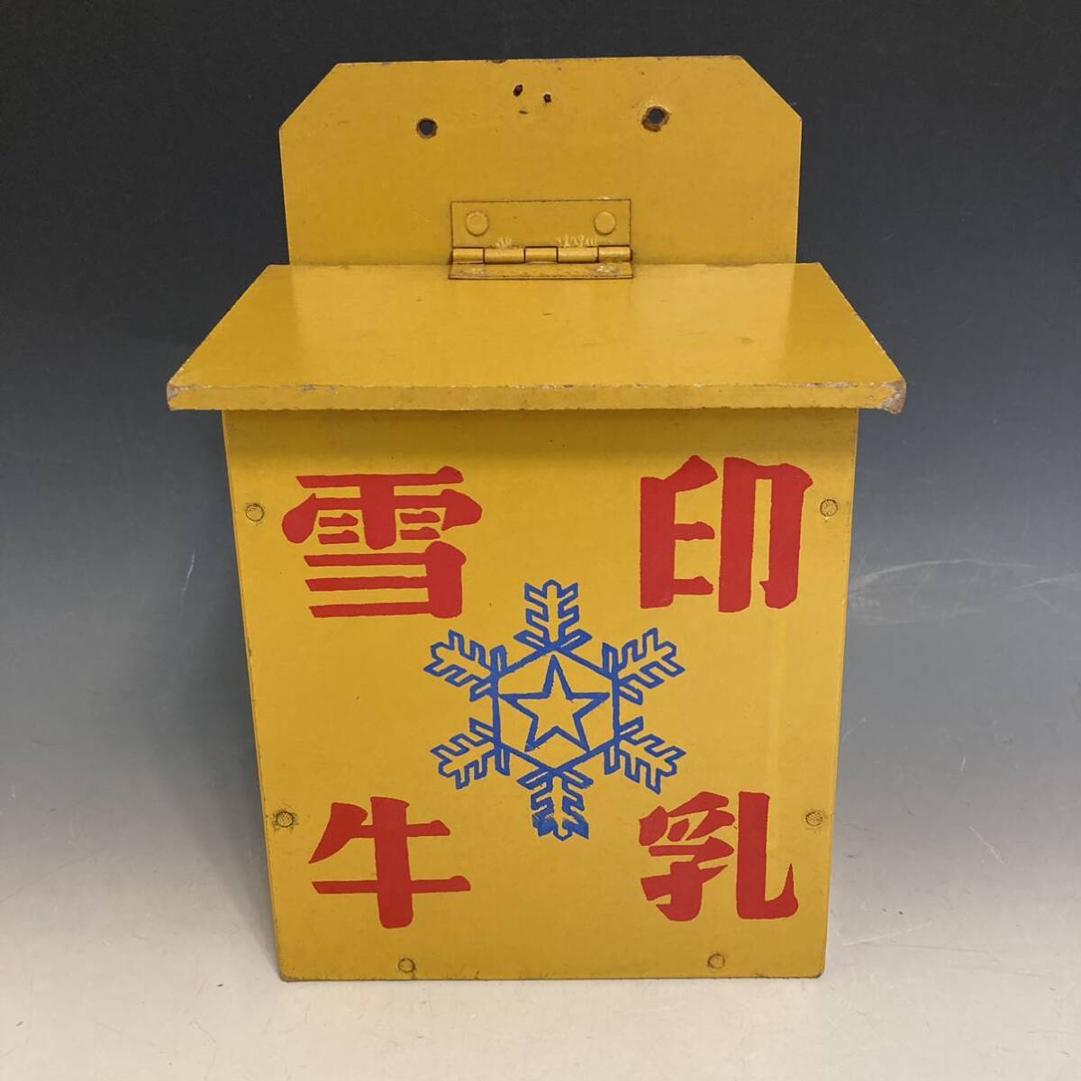  снег печать молоко старый дерево коробка Showa Retro подлинная вещь Vintage 