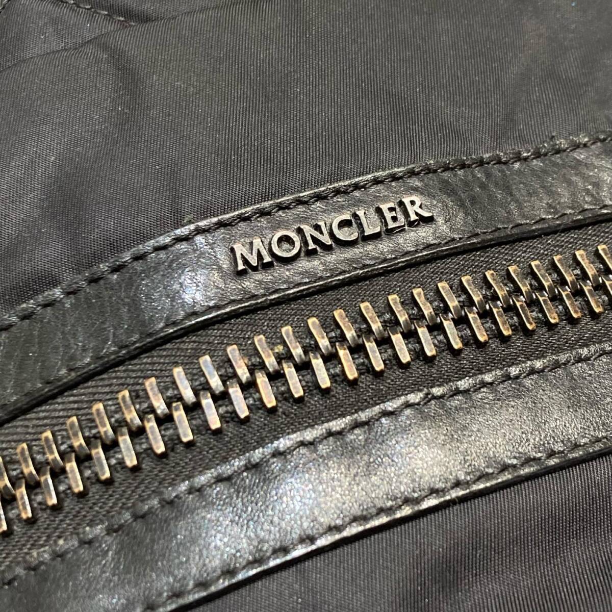 1円MONCLER モンクレール ナイロン ロゴバックパック リュック キルティング ブラック_画像6