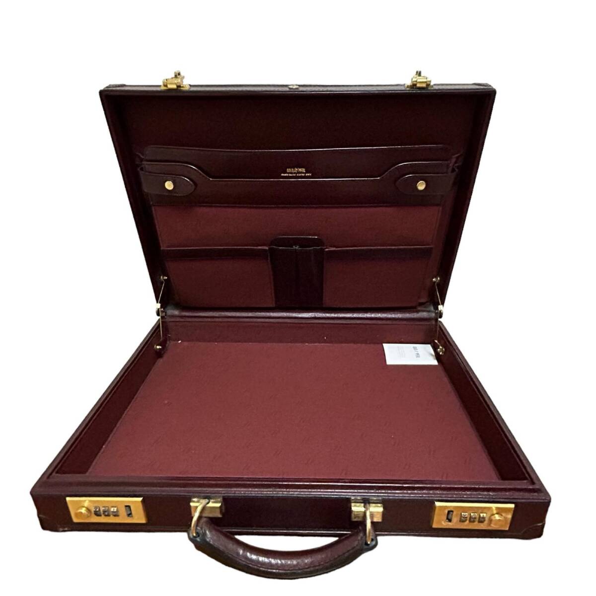  Gold-Pfeil GOLD PFEIL attache case dial lock metal fittings trunk case business bag leather men's bordeaux series 