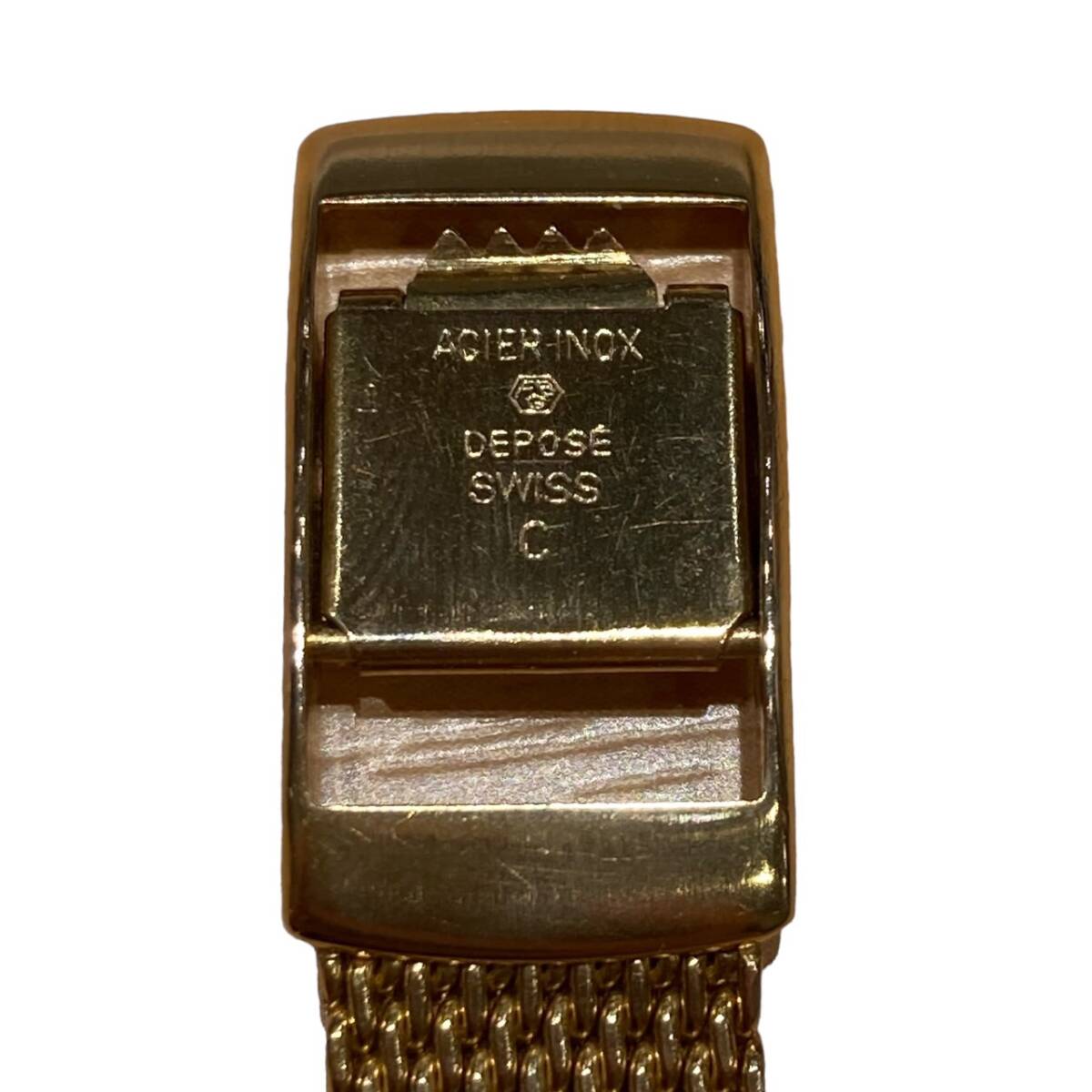 OMEGA オメガ デビル スクエア ゴールドカラー文字盤 社外ベルト 不動品 腕時計 手巻きの画像6