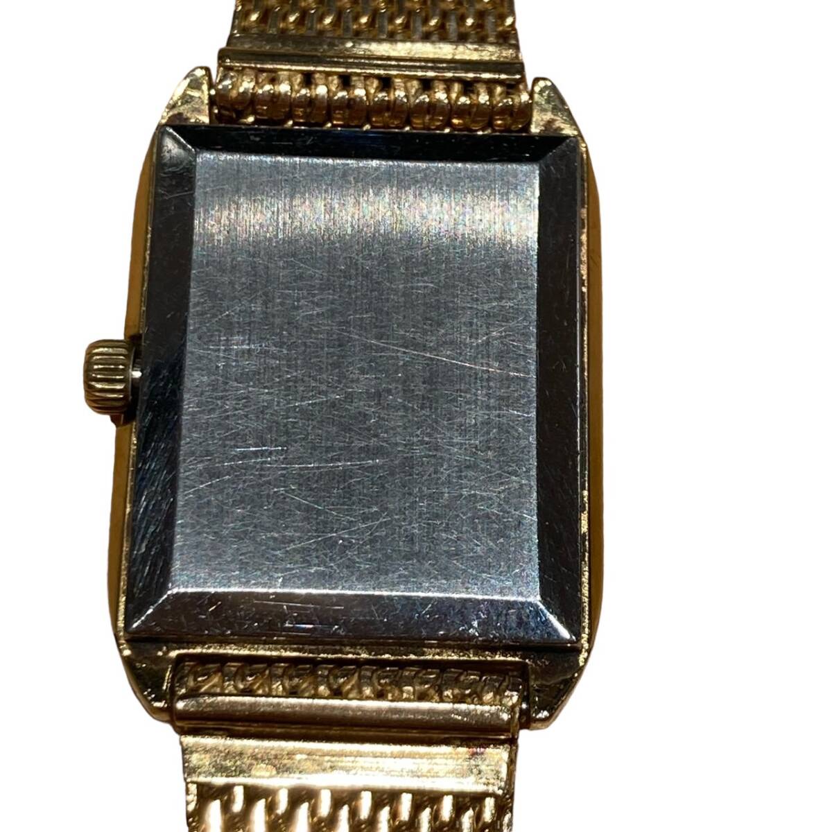 OMEGA オメガ デビル スクエア ゴールドカラー文字盤 社外ベルト 不動品 腕時計 手巻きの画像3