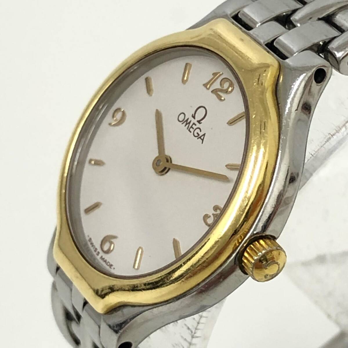 1円 オメガ デビル 6101/433 クォーツ レディース 腕時計 稼働品の画像4