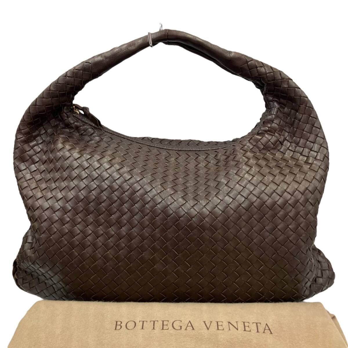 BOTTEGAVENETA ボッテガヴェネタ ホーボー イントレチャート レザー 編み込み 茶系 ワンショルダー ショルダーバッグの画像1