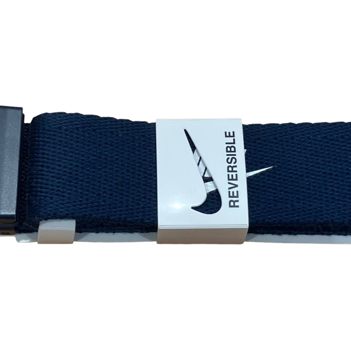 未使用 NIKE ナイキ the NIKE WEB BELT ゴルフ ボトルオープナー バックル ネイビー系 ベルト 42の画像4