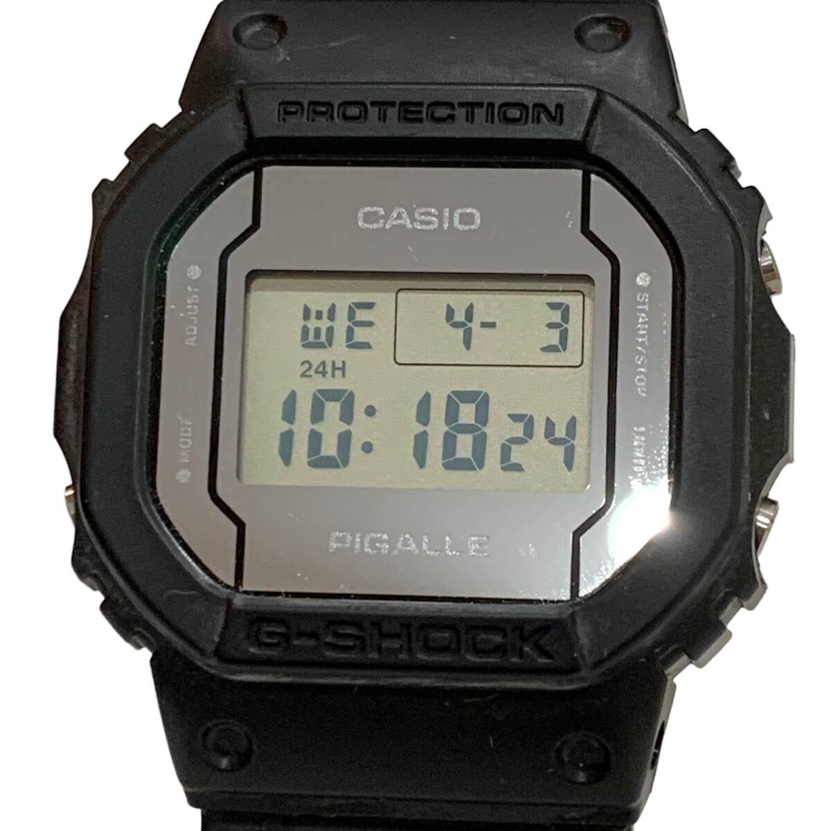 未使用 CASIO カシオ G-Shock×PIGALLE ピガールタイアップ モデル ブラック ラバー メンズ腕時計 DW-5600PGB-1JRの画像3