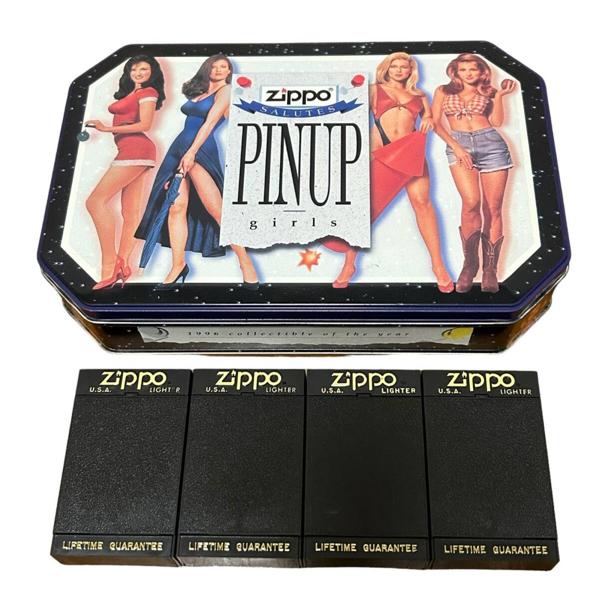 ZIPPO ジッポー 1996 Collectible of the Year PINUP girls ピンナップガール THE Four Seasons 1996年製 4点セット ライターの画像1
