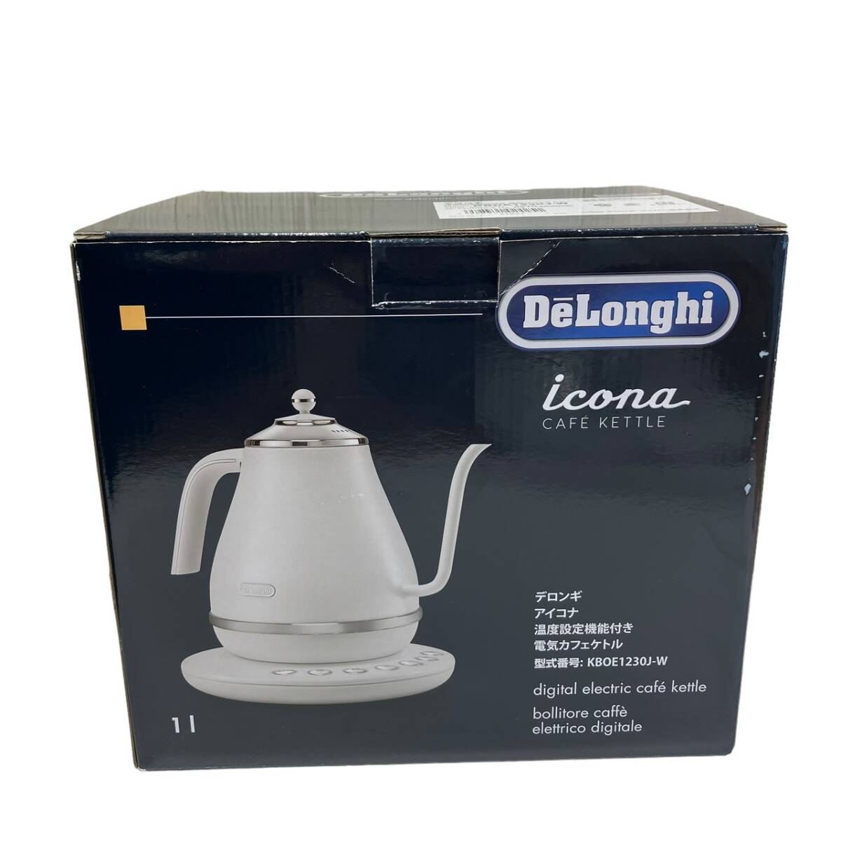 ★DE'LONGHI デロンギ 温度設定機能付き 電気カフェケトル キッチン家電 KBOE1230J-Wの画像1