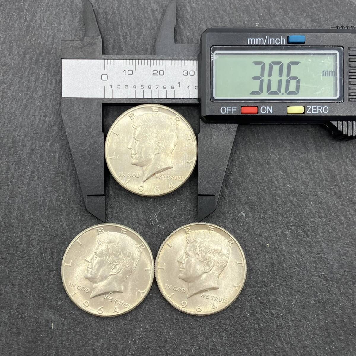 アメリカ銀貨 約37.2ｇ ケネディ 1/2ドル ハーフダラー 1964年以前 3枚セット アンティークコイン コレクションの画像8