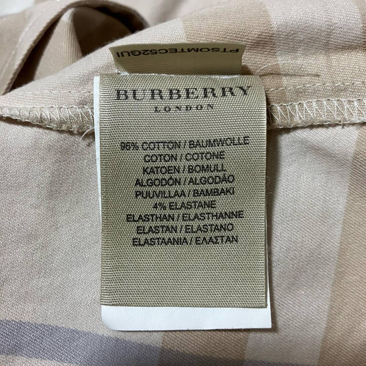 ○ 送料無料 BURBERRY バーバリー 半袖 チェックシャツ ベージュ系 コットン100％ レディース サイズMの画像8