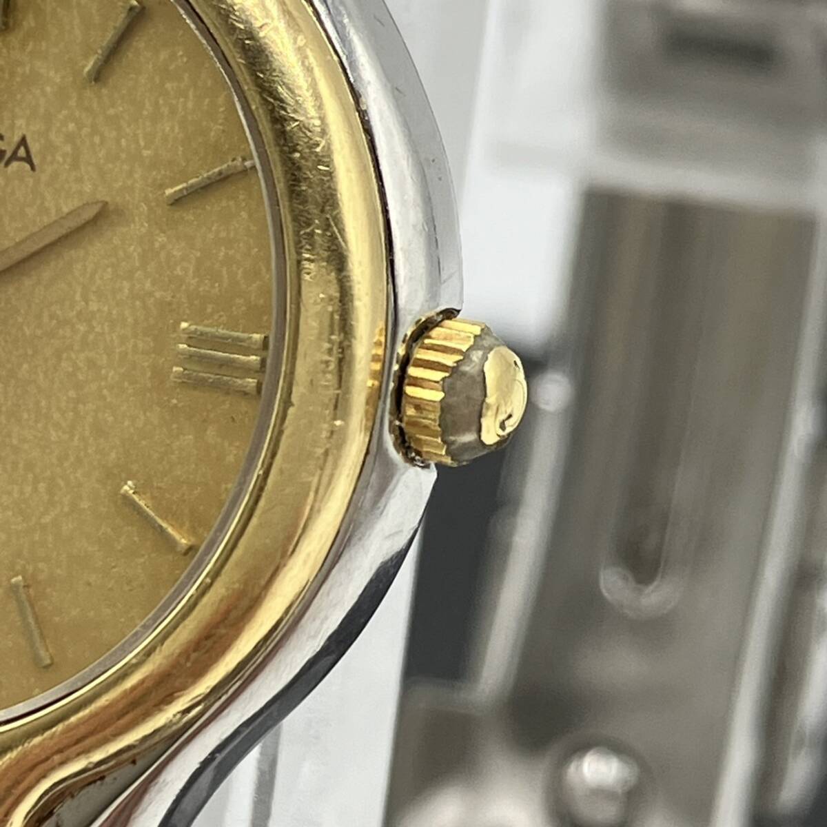 OMEGA オメガ デヴィル ゴールド文字盤 6101/433 レディース腕時計 クォーツ不動品の画像4