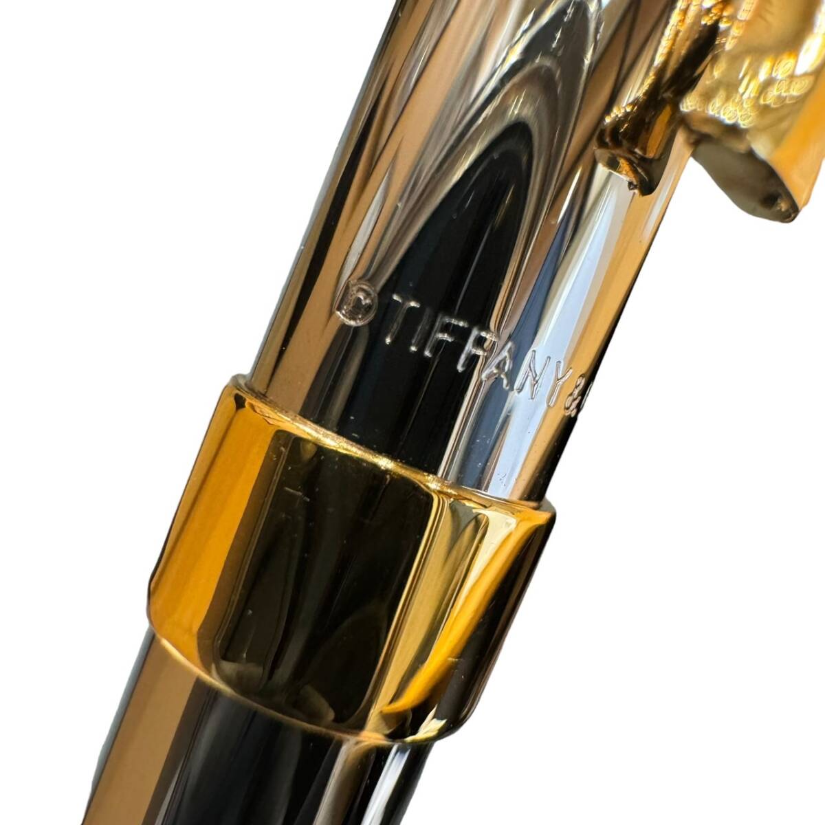 TIFFANY&Co. Tiffany шариковая ручка автомобиль - авторучка комплект 2 пункт серебряный × Gold T зажим 