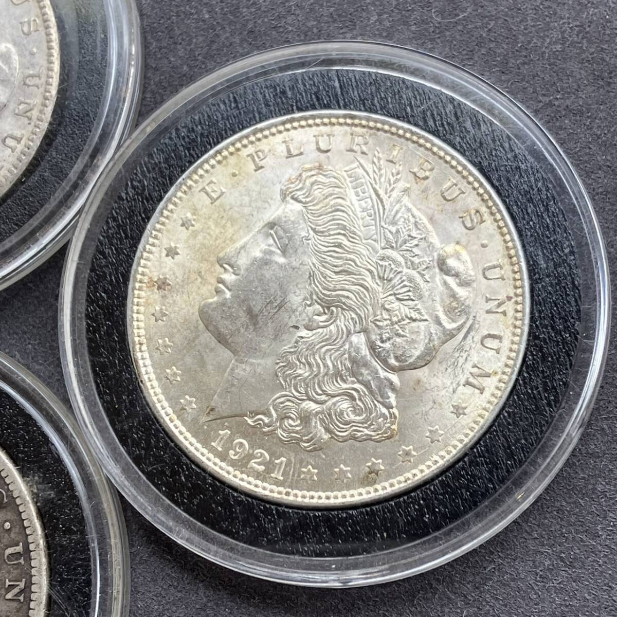 アメリカ銀貨 1ドル モルガン 1884年 1900年 1921年 ダラー 自由の女神 5枚セット プルーフ アンティークコイン ヴィンテージの画像6