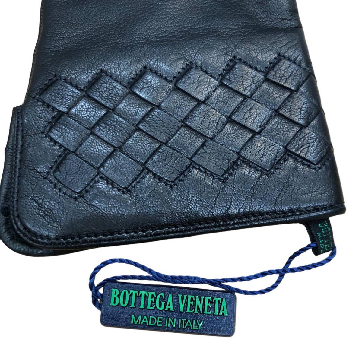 未使用 BOTTEGAVENETA ボッテガヴェネタ レザー 手袋 イントレチャート ブラック レディース サイズ7の画像2