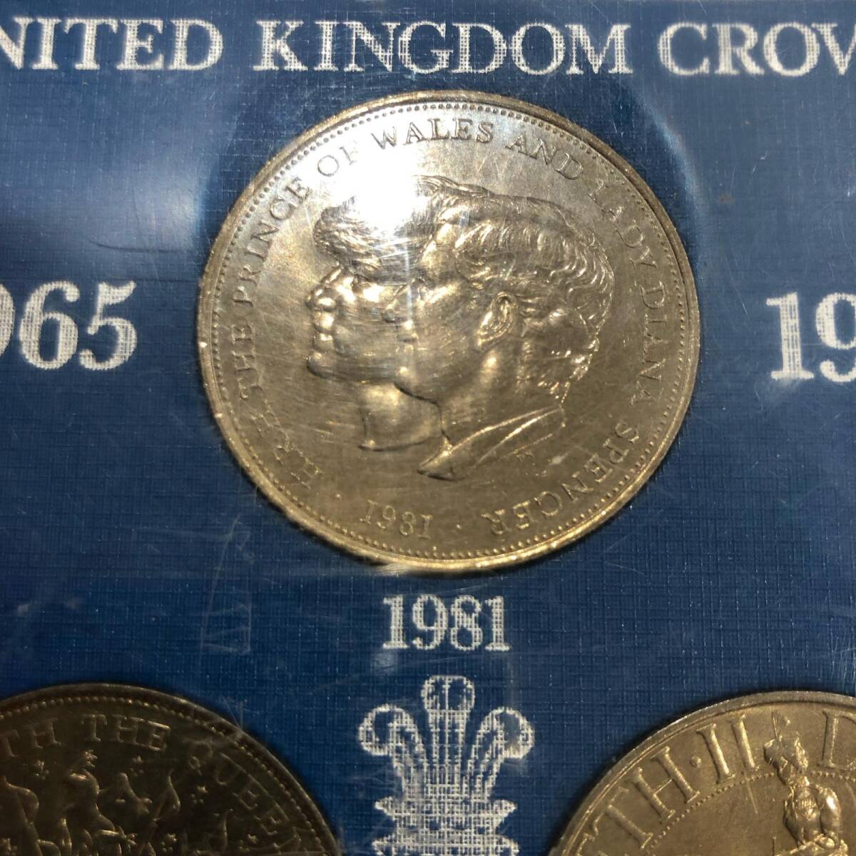 1円 イギリス 銀貨 1981年 プルーフクラウン プリンスオブウェールズ ダイアナ妃 セット まとめ コインの画像5