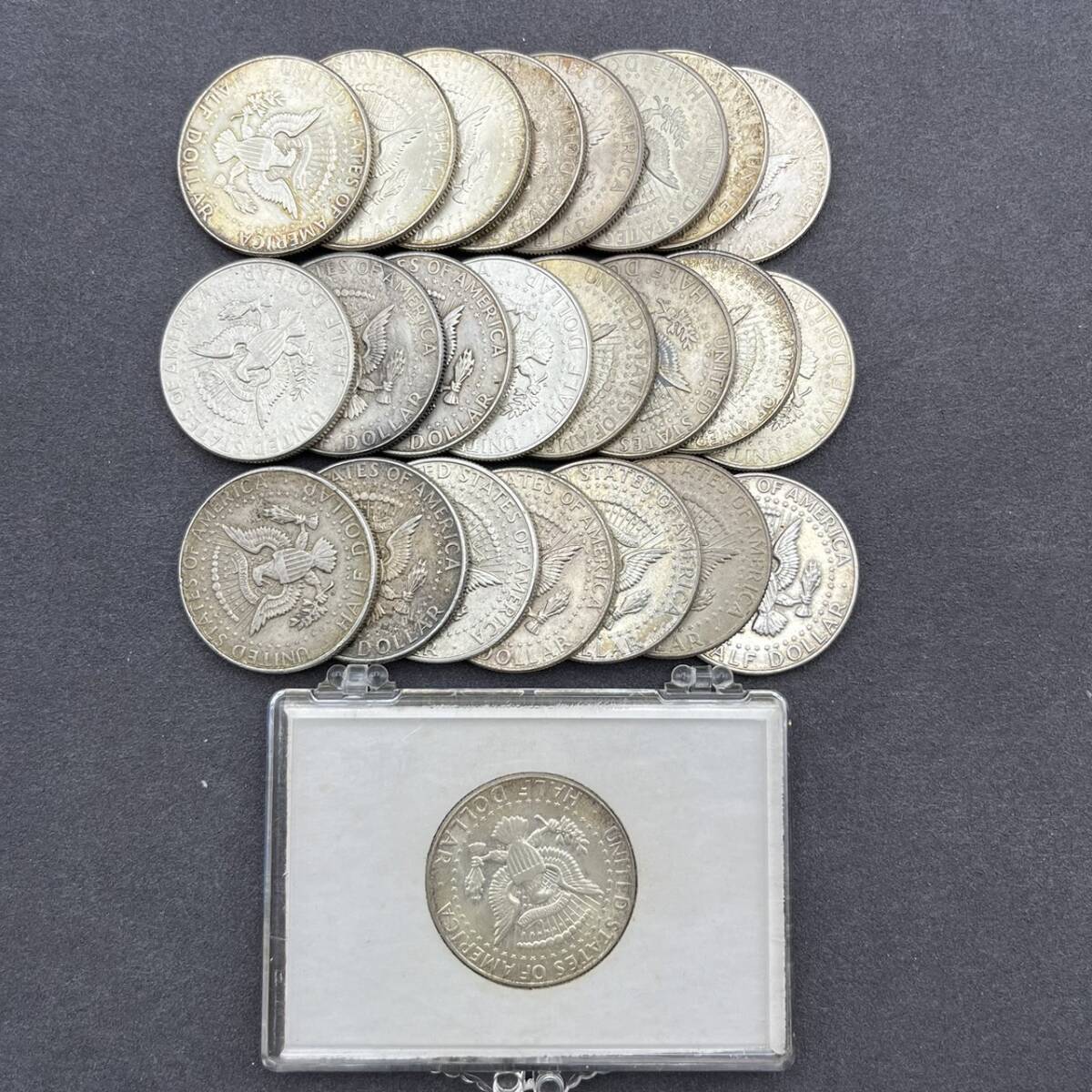 1円 298.5ｇ アメリカ銀貨 24枚 1964年以前 50セント ハーフダラー ケネディ 1/2ドル アンティークコイン コレクションの画像2