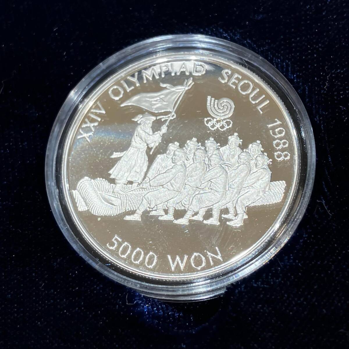 ソウルオリンピック 1000ウォン 5000ウォン 1988 シルバー コイン プルーフ 2枚 新体操の画像4