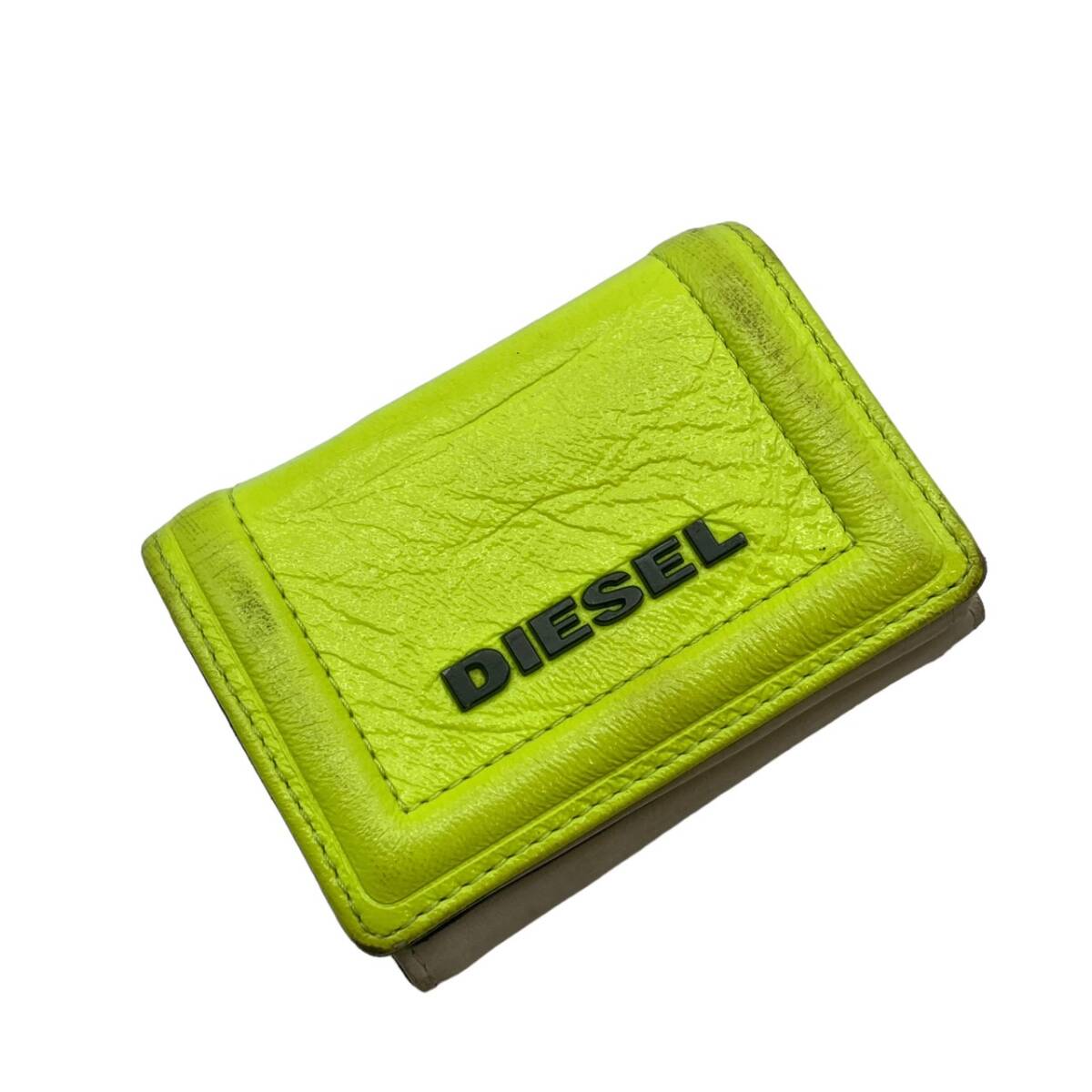 1 jpy DIESEL diesel three folding purse yellow group × white group 