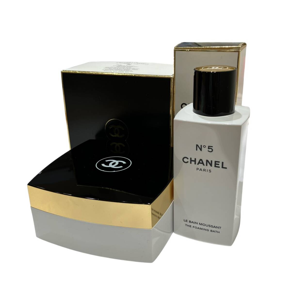 CHANEL シャネル No.5 フォーミングバス 200ml ルースパウダー 145g 2点セット 未使用に近いの画像1