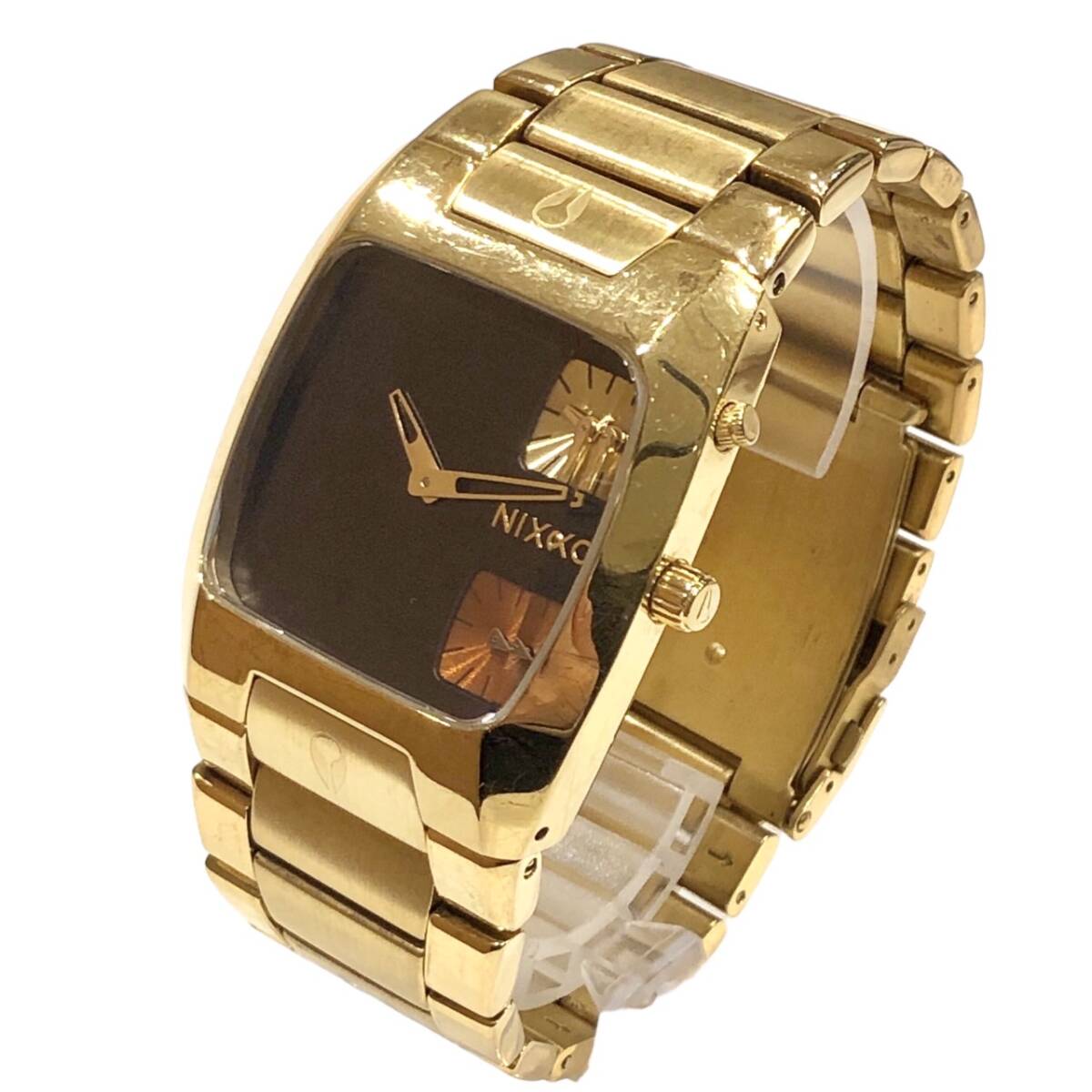 NIXON ニクソン バンクス ゴールドカラー 2針 腕時計の画像2
