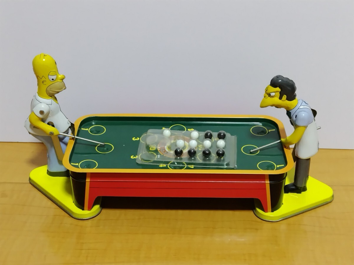 ビリヤードをする２人 ブリキゼンマイ玩具 可動品の画像1