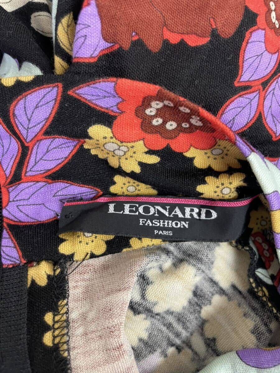 美品　LEONARD レオナール レディース　総柄 花柄　長袖　ワンピース ドレス_画像3