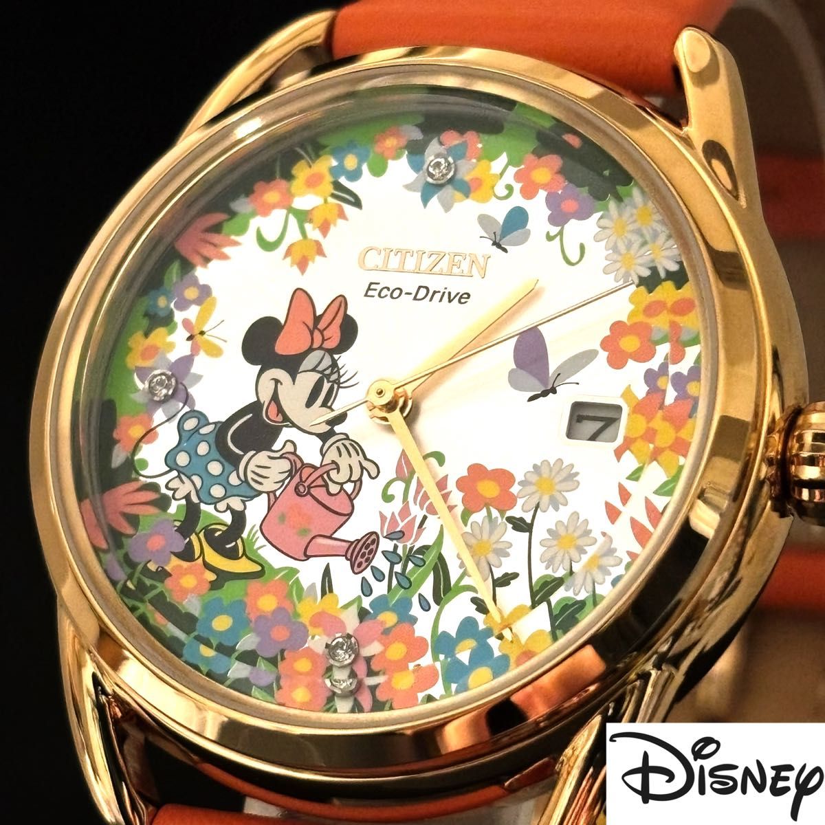 【Disney】CITIZEN/シチズン/レディース腕時計/展示品/ミニーマウス.ミニーちゃん/ディズニー/かわいい/花/水やり