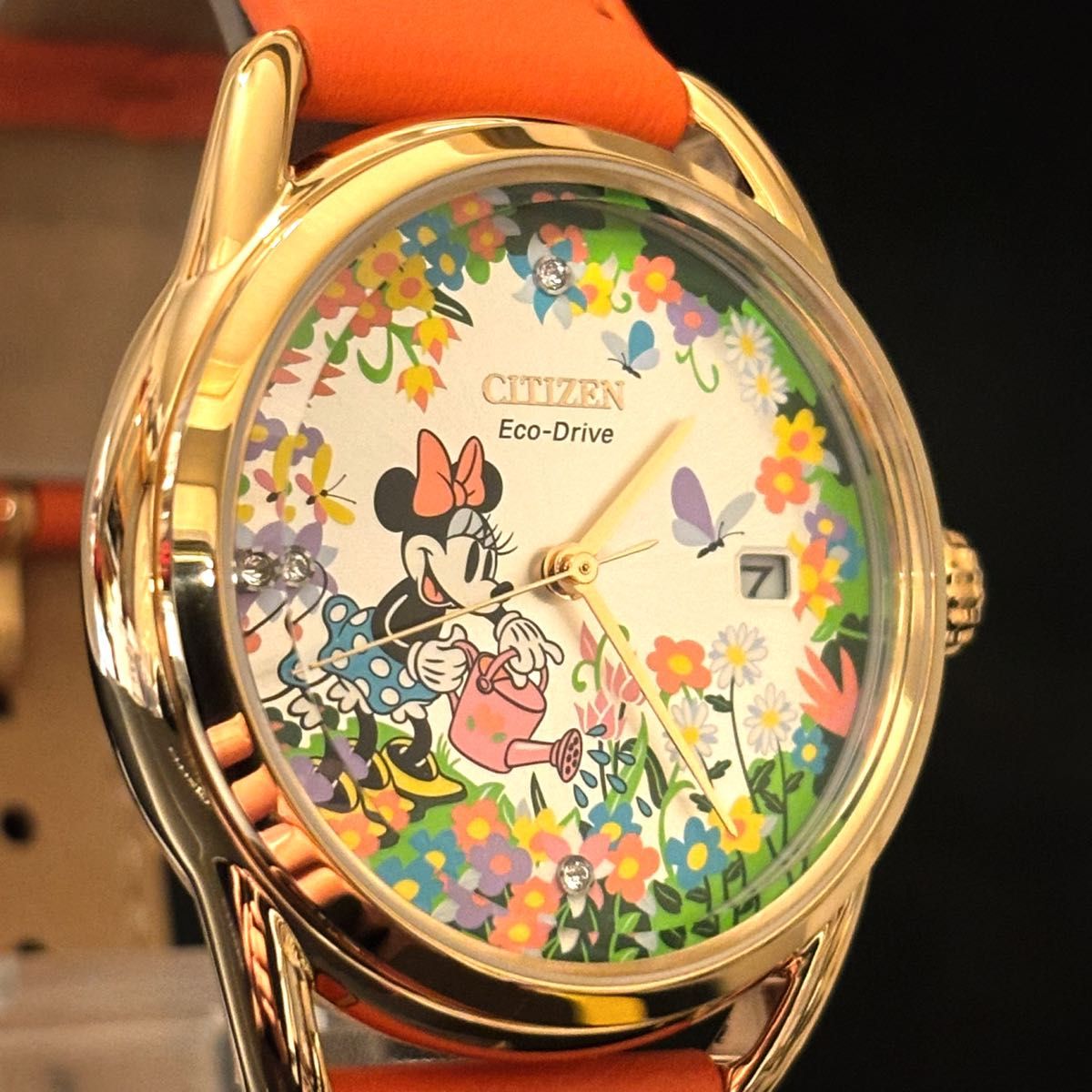 【Disney】CITIZEN/シチズン/レディース腕時計/展示品/ミニーマウス.ミニーちゃん/ディズニー/かわいい/花/水やり