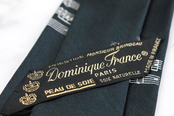ドミニクフランス クラウン シルク 音符 楽譜 音楽 パネル柄 フランス ブランド ネクタイ メンズ ダークグレー Dominique France Crownの画像4