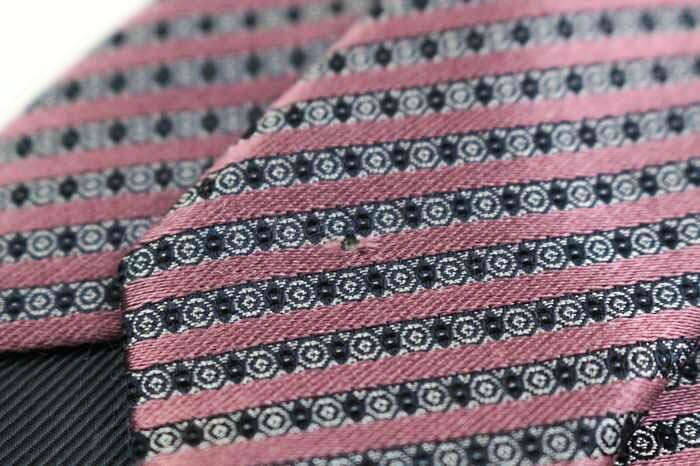 エルメネジルドゼニア シルク ストライプ柄 ドット 小紋柄 イタリア製 ネクタイ メンズ ピンク Ermenegildo Zegna 世界最高峰ブランドの画像6