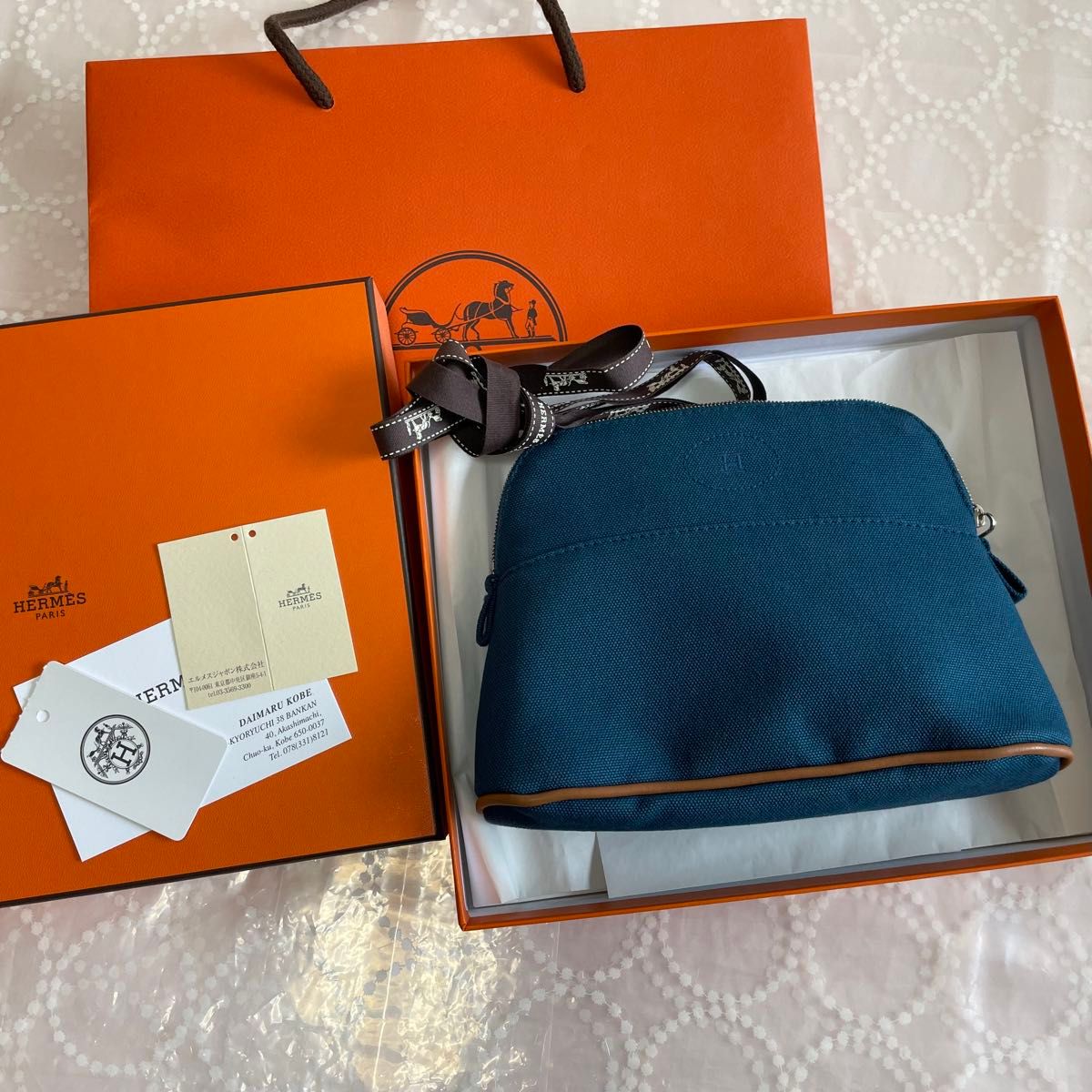 新品未使用　HERMES エルメス　ボリードポーチ　コスメポーチ　小物入れ