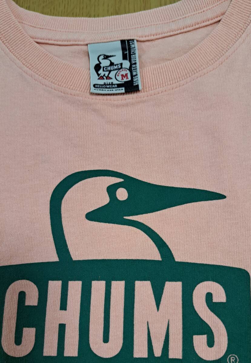 ★チャムス CHUMS 半袖 Tシャツ Mサイズ ピンク色 ブービーバード チャムスロゴ の画像2