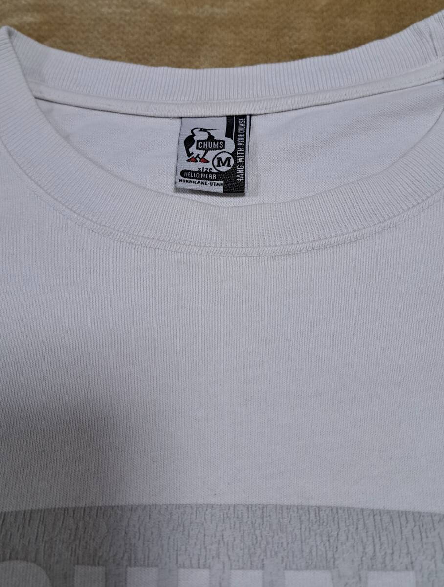 ★チャムス CHUMS　半袖 Tシャツ　Mサイズ　白色　チャムスロゴ　定番バージョン_画像3