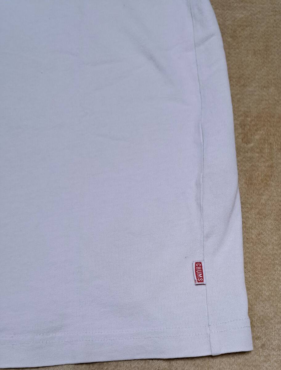★チャムス CHUMS　半袖 Tシャツ　Mサイズ　白色　チャムスロゴ　定番バージョン_画像4