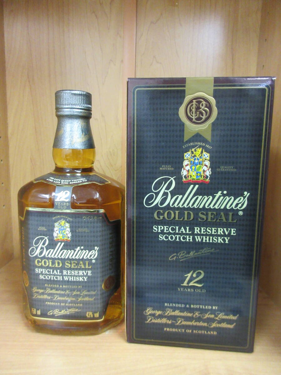 ★☆74755 Ballantine's バランタイン ゴールドシール 12年 スペシャル リザーブ 角瓶 750ml 43% スコッチウイスキー ☆★の画像1