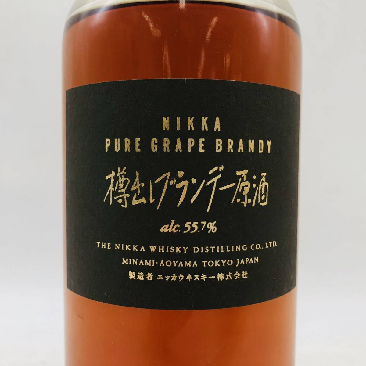 東京都限定発送【未開栓】NIKKA PURE MALT ニッカ 樽出しブランデー原酒 55.1% 500ml 液漏れ BR9722の画像2