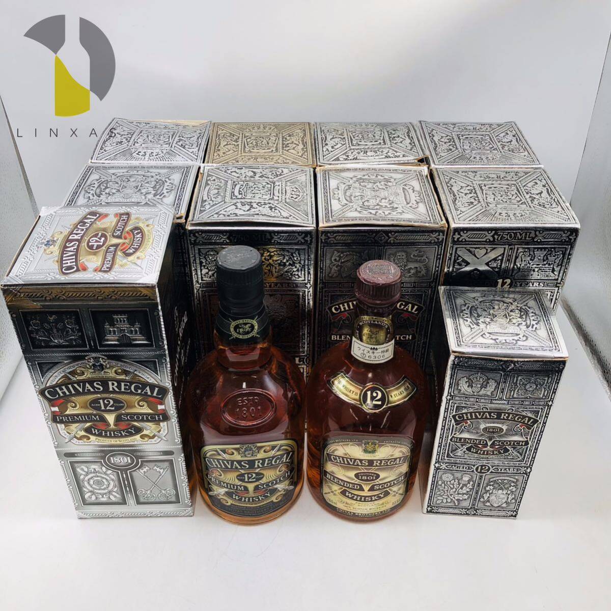 1円〜【未開栓】CHIVAS REGAL 12年 シーバスリーガル スコッチウイスキー 12本セット まとめ売り375-750ml 43% WH48168の画像1