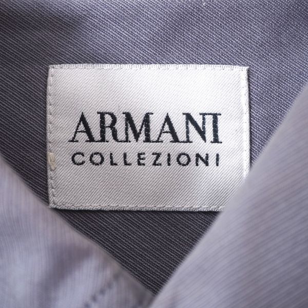 4-ZC103 アルマーニコレツォーニ ARMANI COLLEZIONI 高イタリア製 級ライン ドレスシャツ グレー 39 15 1/2 メンズ_画像5
