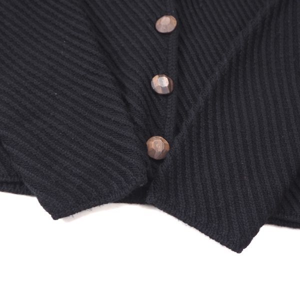 3-ZL045[ beautiful goods ] Salvatore Ferragamo Salvatore Ferragamo cardigan knitted sweater black L lady's 