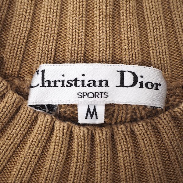4-YC092 クリスチャンディオール Christian Dior コットン ケーブル ニット セーター ブラウン/ベージュ M レディース_画像5